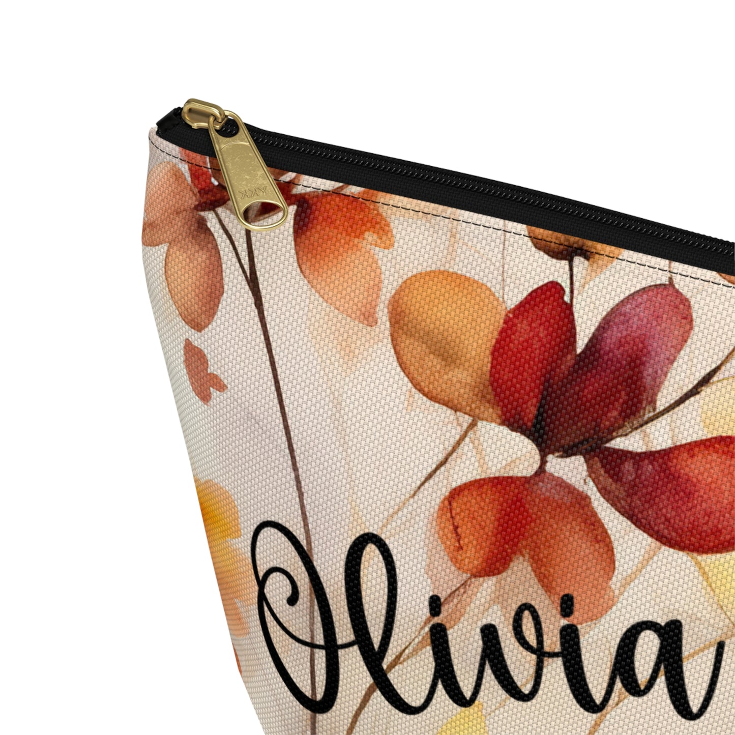 Floral Makeup Bag / Personalized Cosmetic Bag