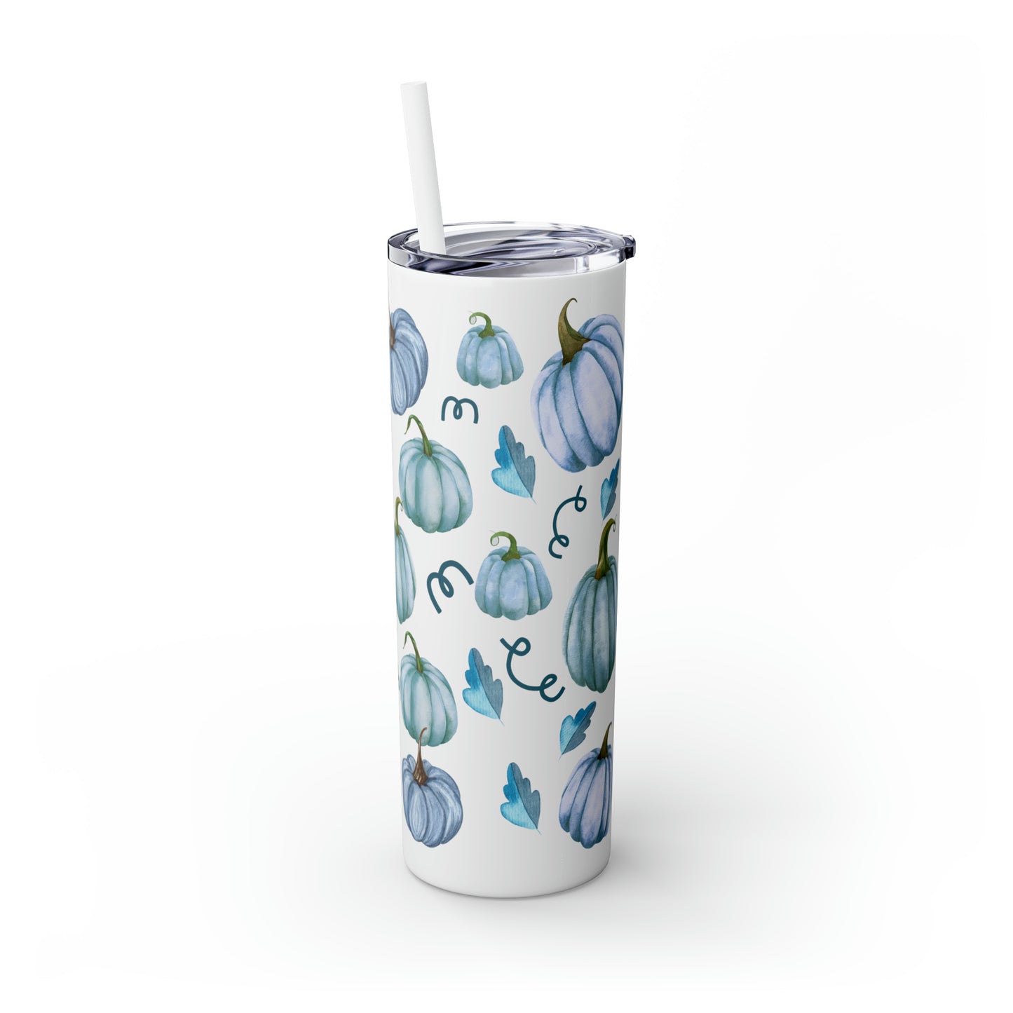 Fall Blue Pumpkin Tumbler with Straw, 20oz