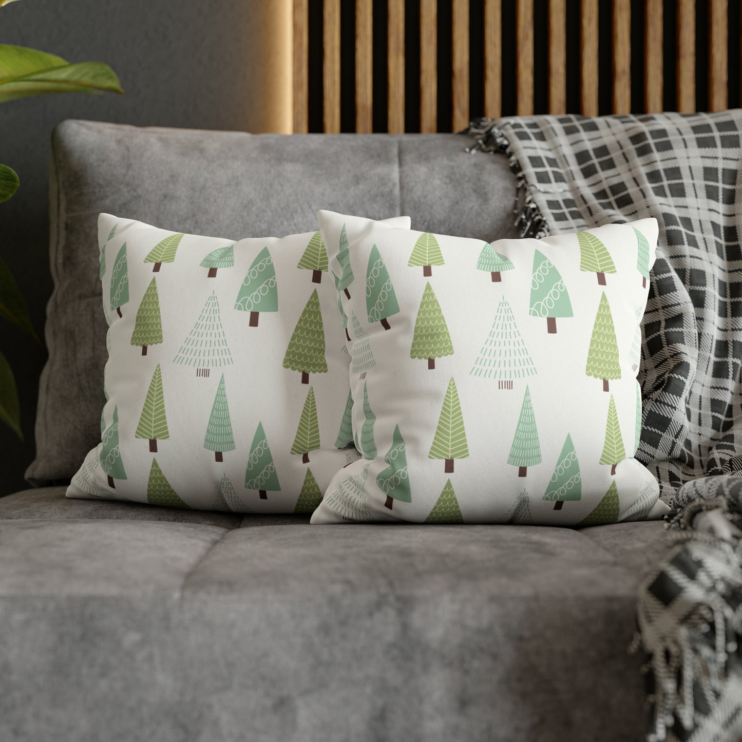 Green Christmas Tree Pillow Case