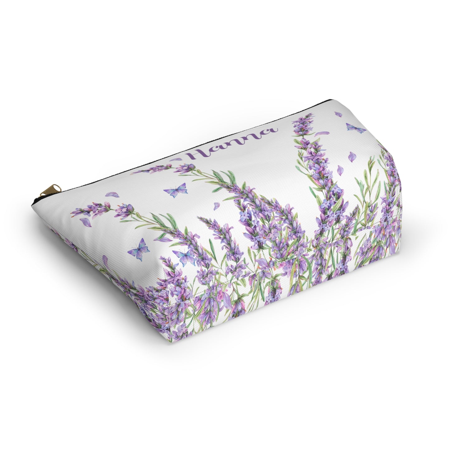 Personalized Makeup Bag / Purple Lavender Cosmetic Bag