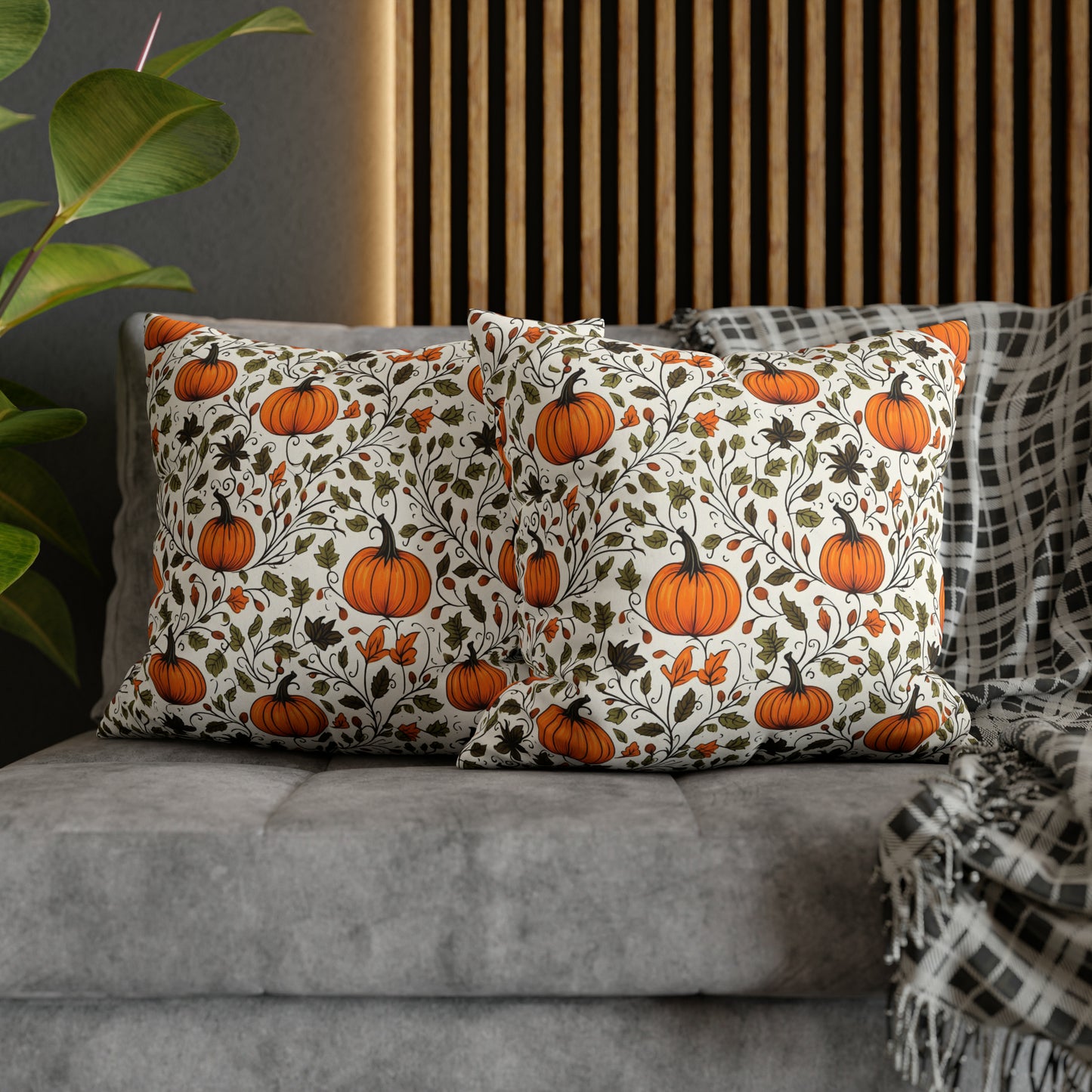 Fall Orange Pumpkin Pillow Case