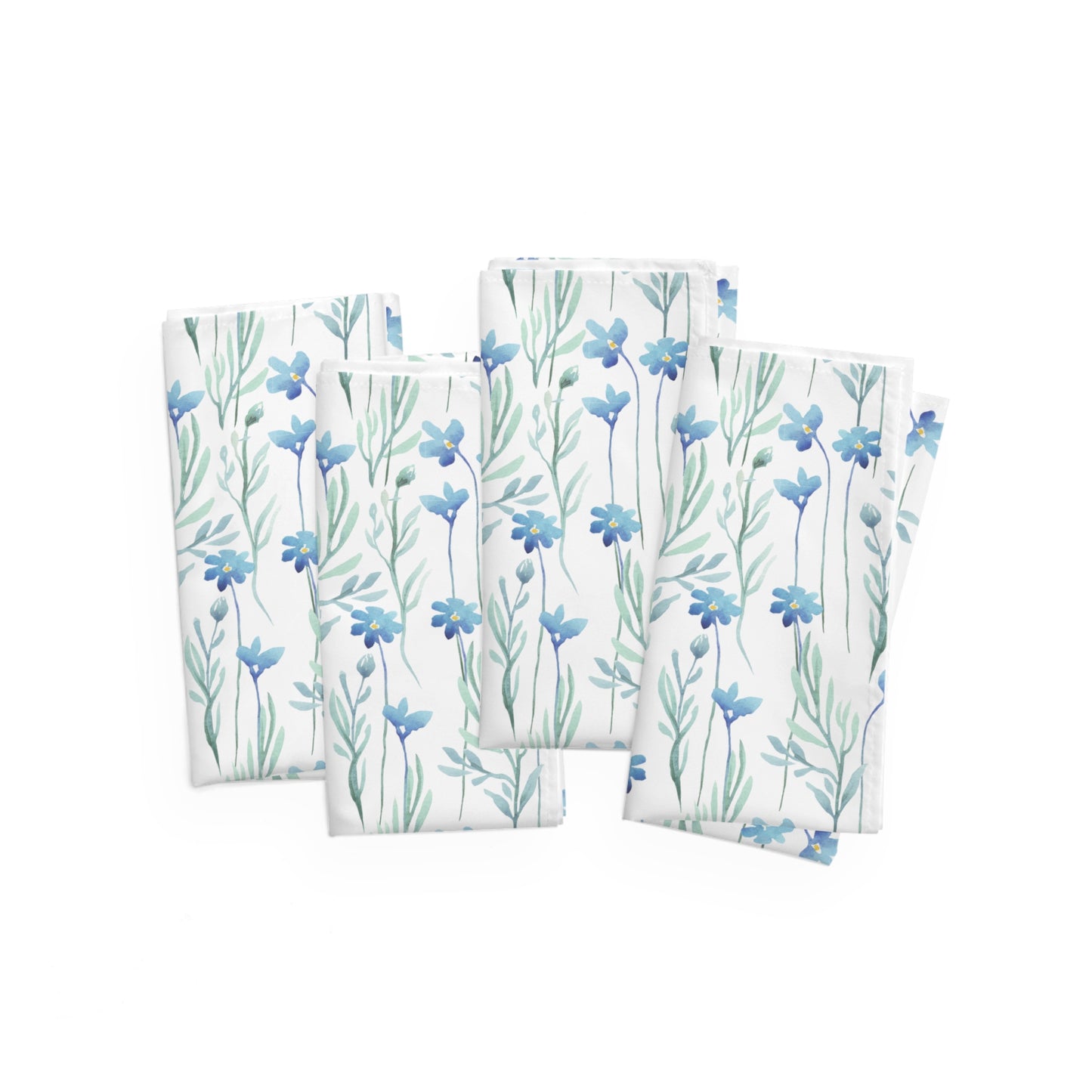 Blue Floral Napkins / Set of 4