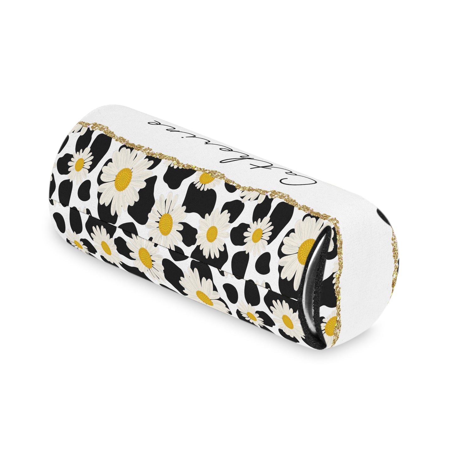 Personalized Cow Print Can Koozie / Daisy Can Cooler