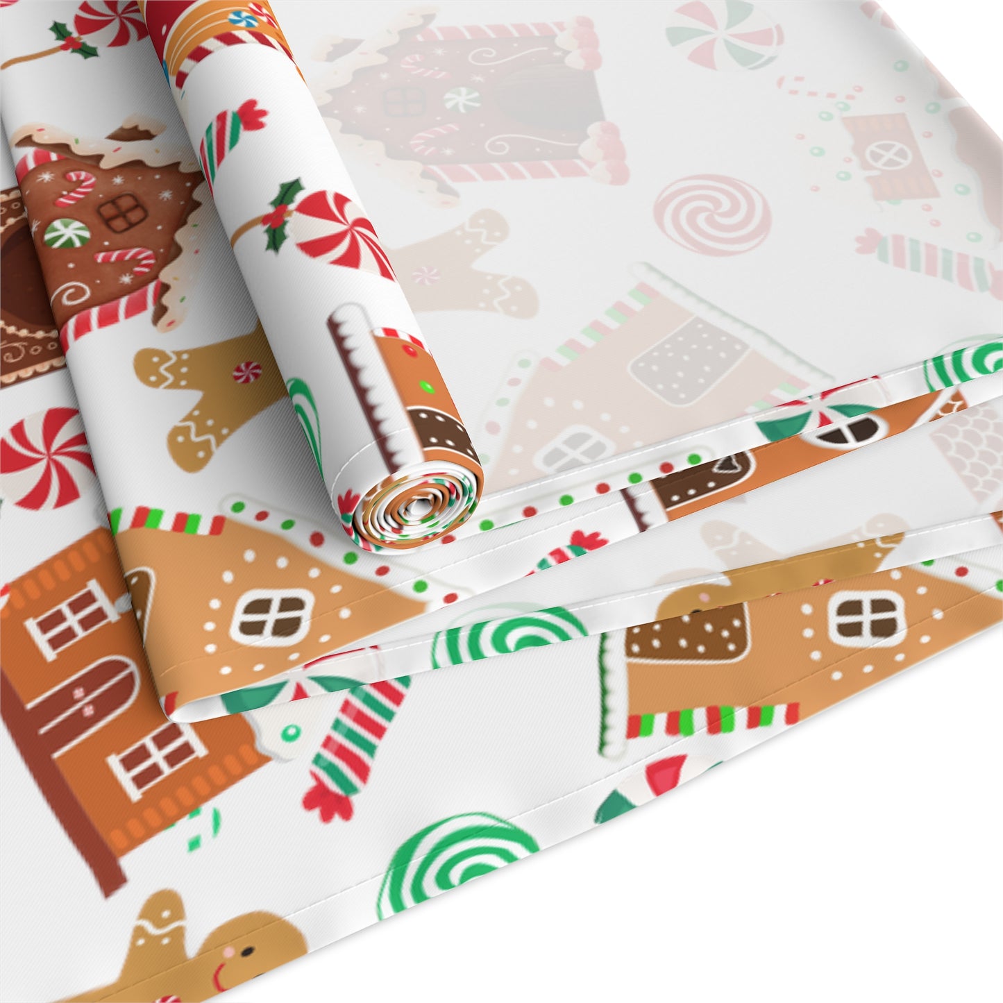 Gingerbread House Table Runner / Christmas Candy Decor