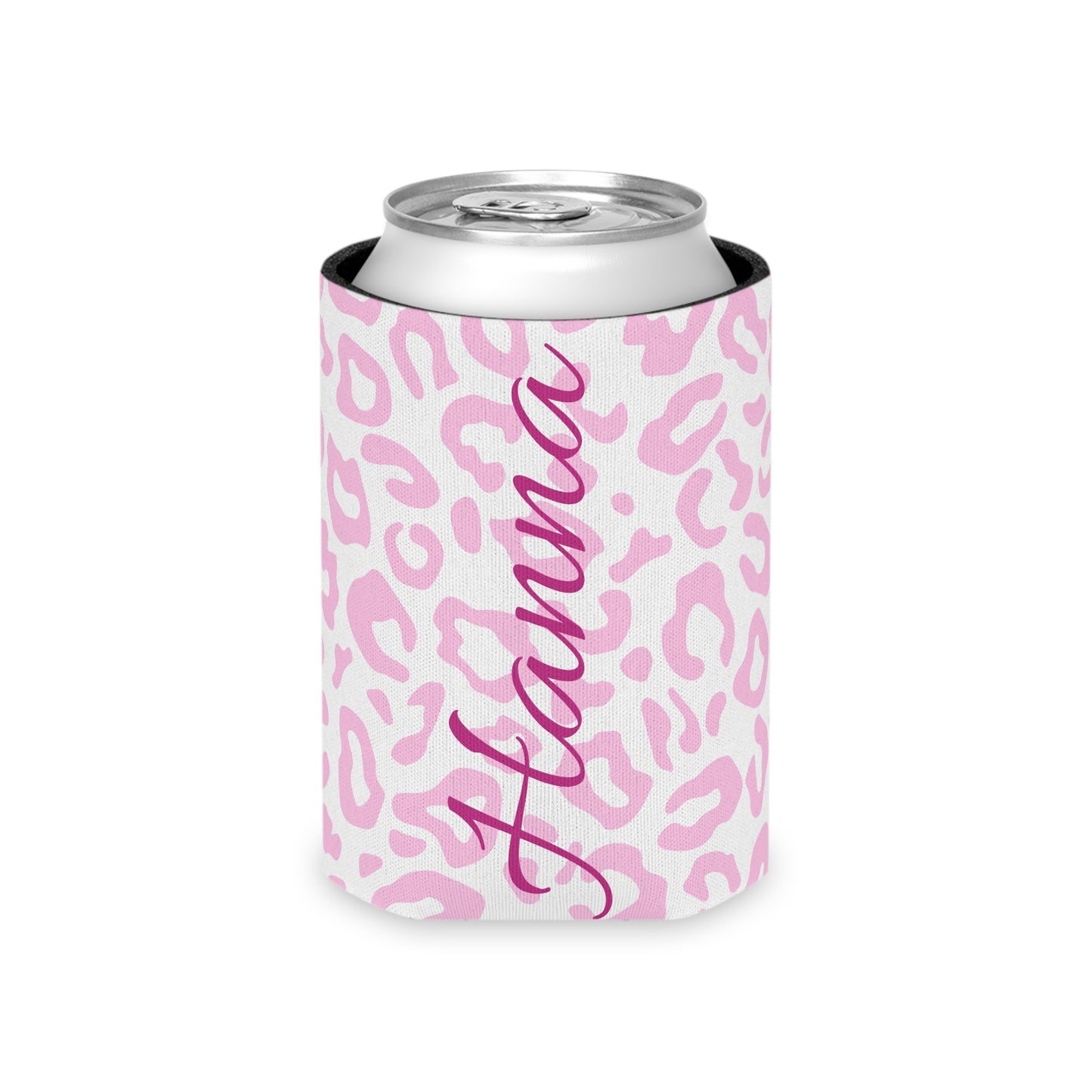 Leopard Print Can Cooler / Personalized Name Koozie