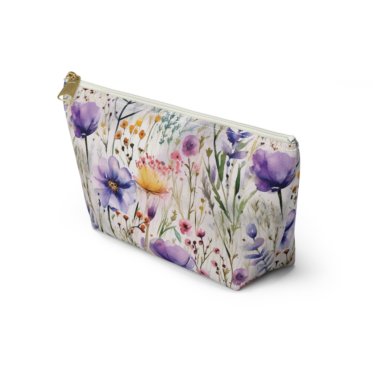Watercolor Flower Makeup Bag