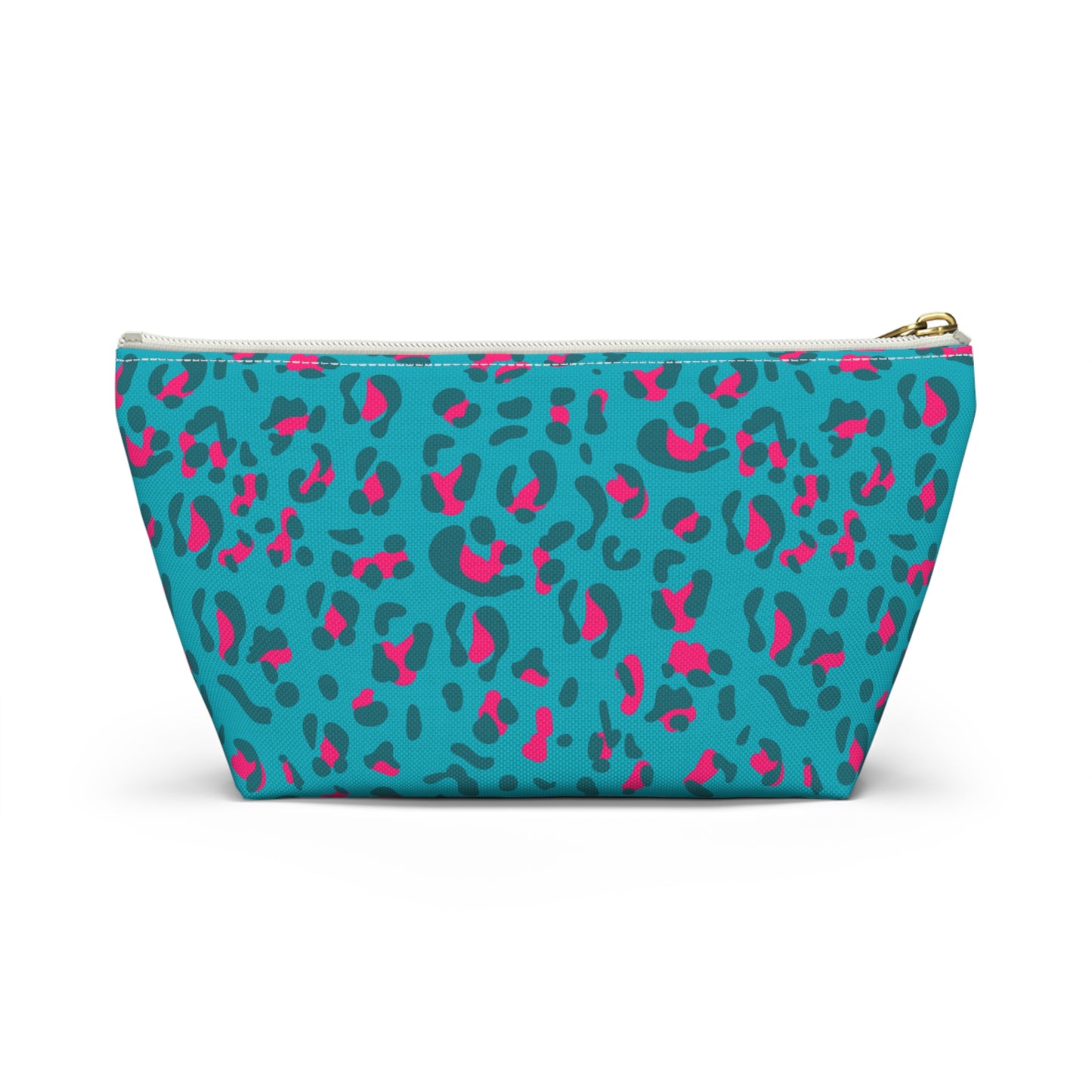 Personalized Blue Leopard Print Makeup Bag