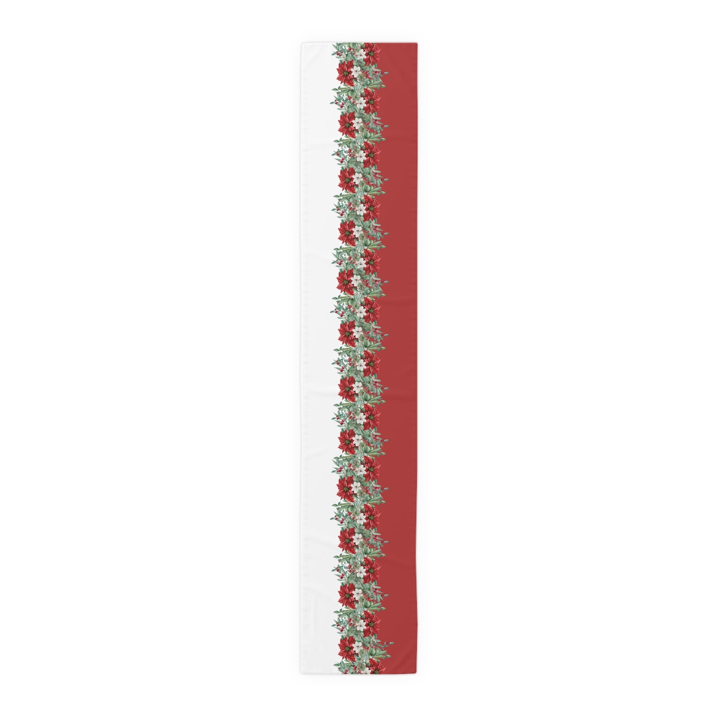 Christmas Red Poinsettia Table Runner