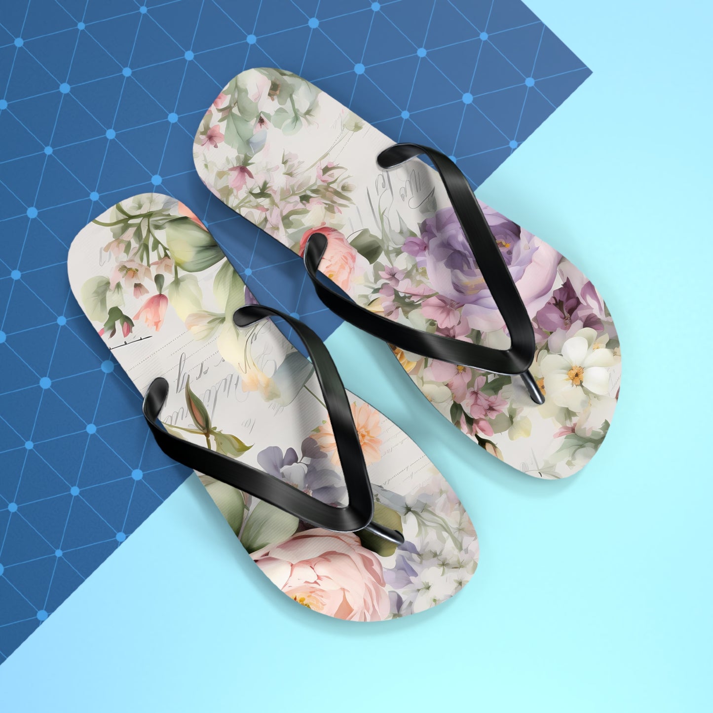 Women's Floral Flip Flops, Purple Peony Beach Flip Flops