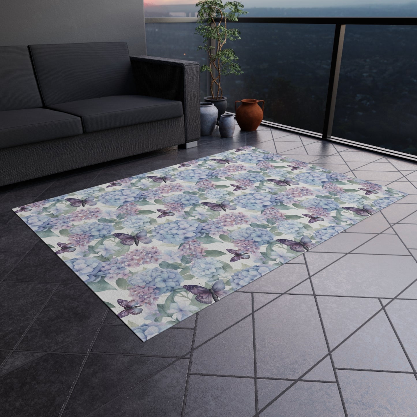 Hydrangea Indoor Outdoor Rug