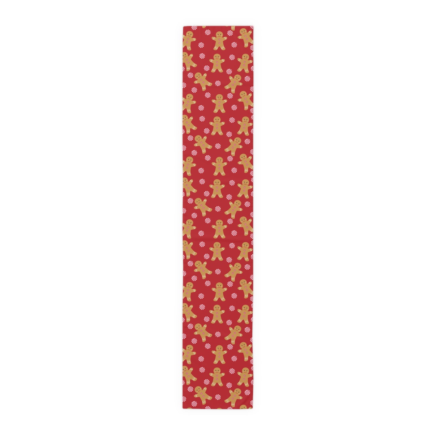 Red Christmas Gingerbread Man Table Runner