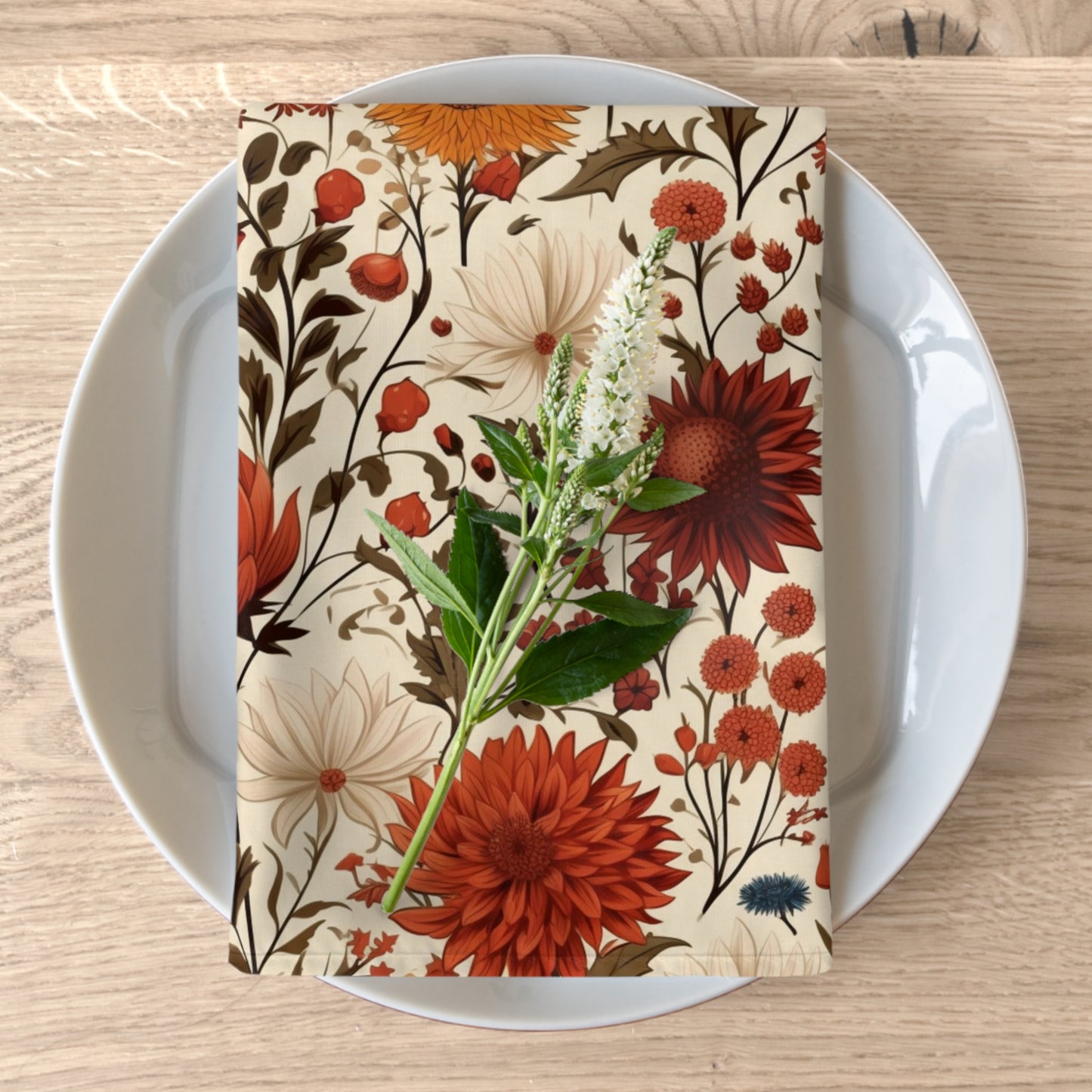 Fall Floral Napkins / Set of 4