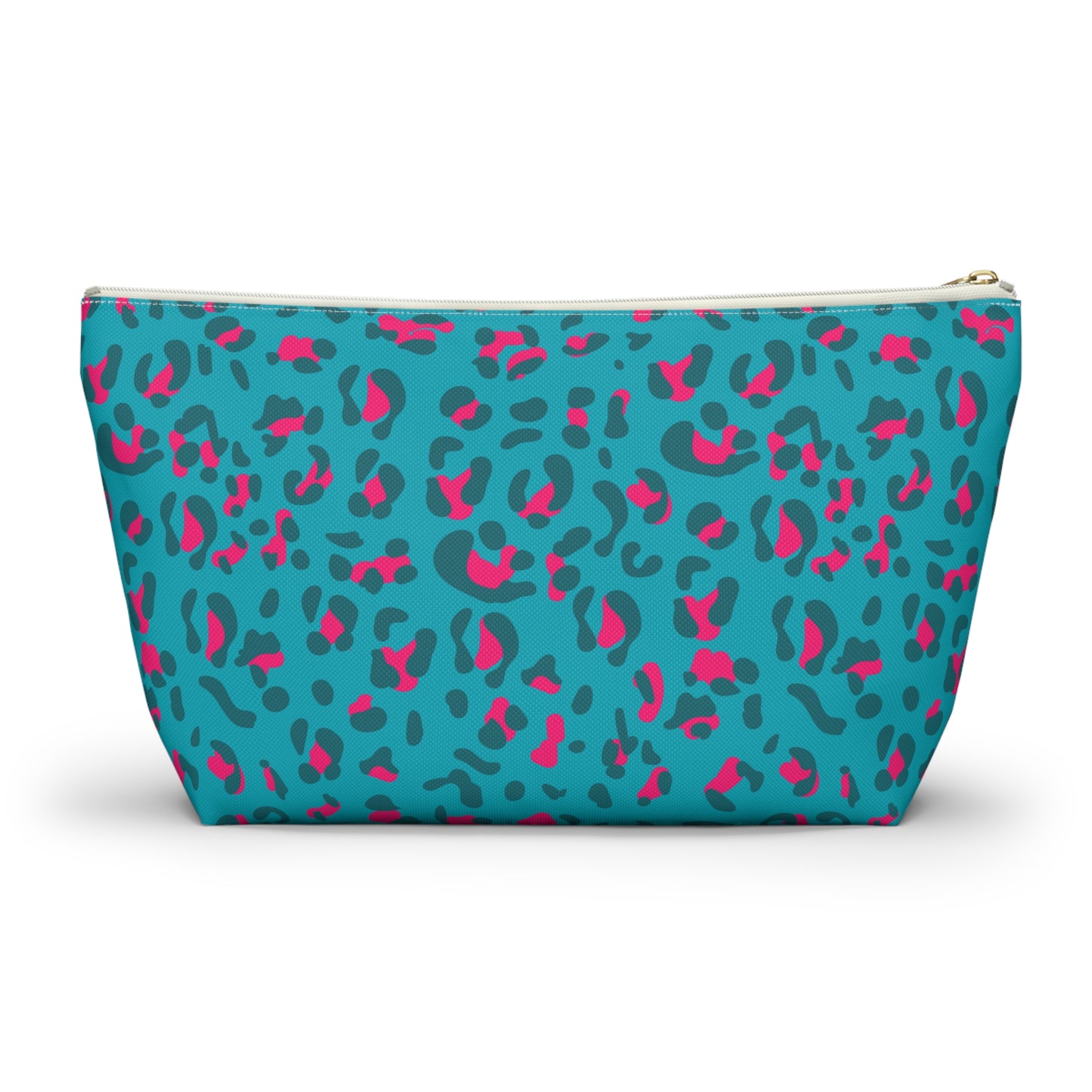 Personalized Blue Leopard Print Makeup Bag