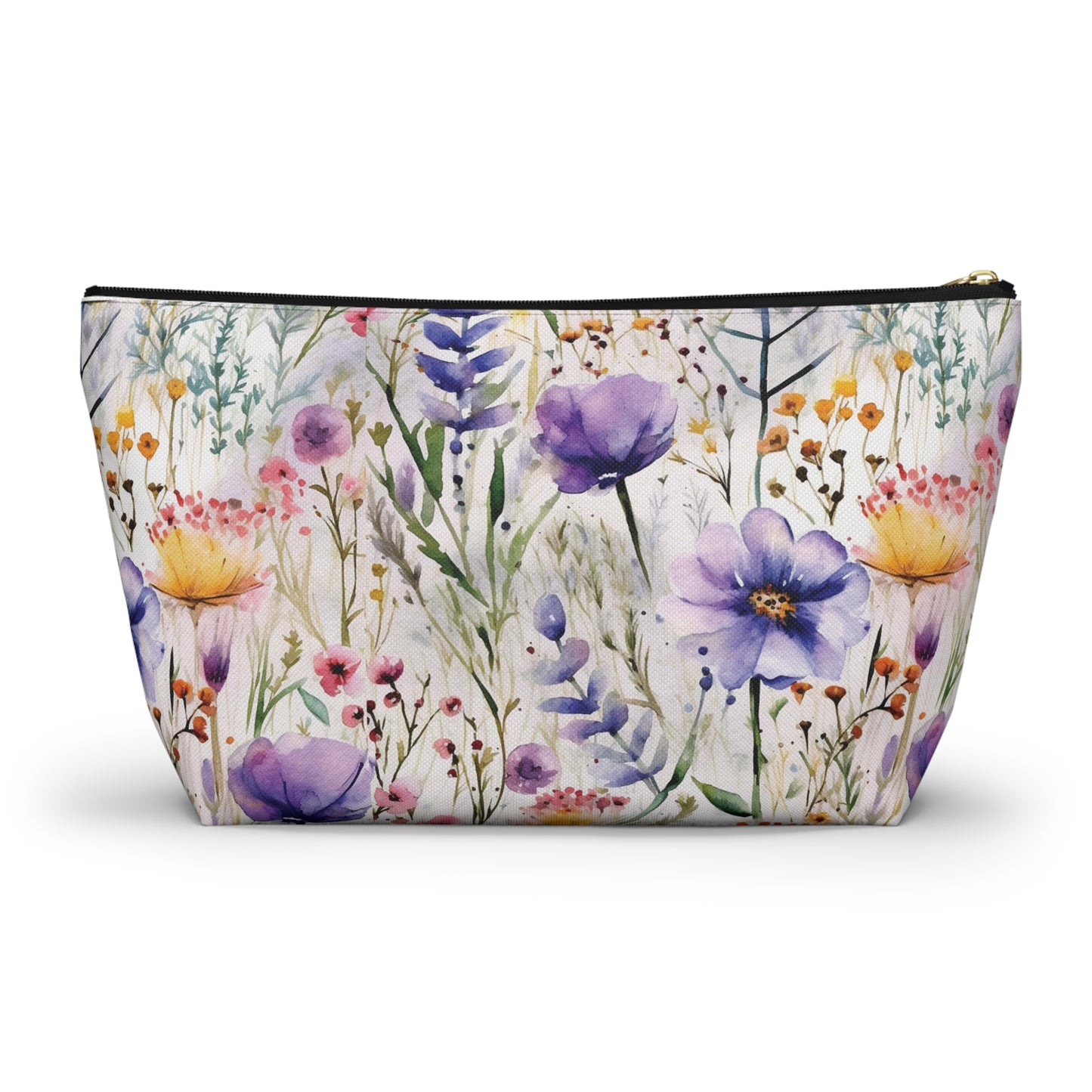 Watercolor Flower Makeup Bag