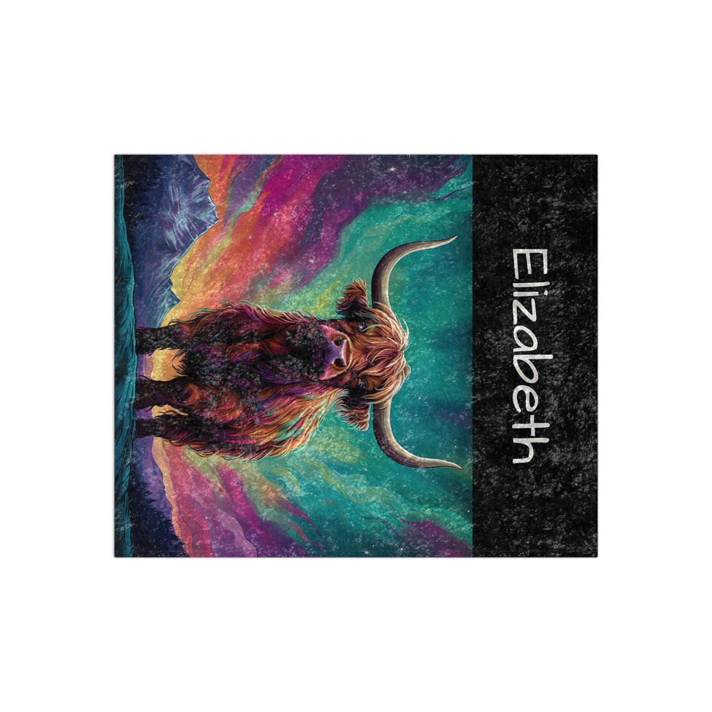 Personalized Highland Cow Blanket / Crushed Velvet Blanket
