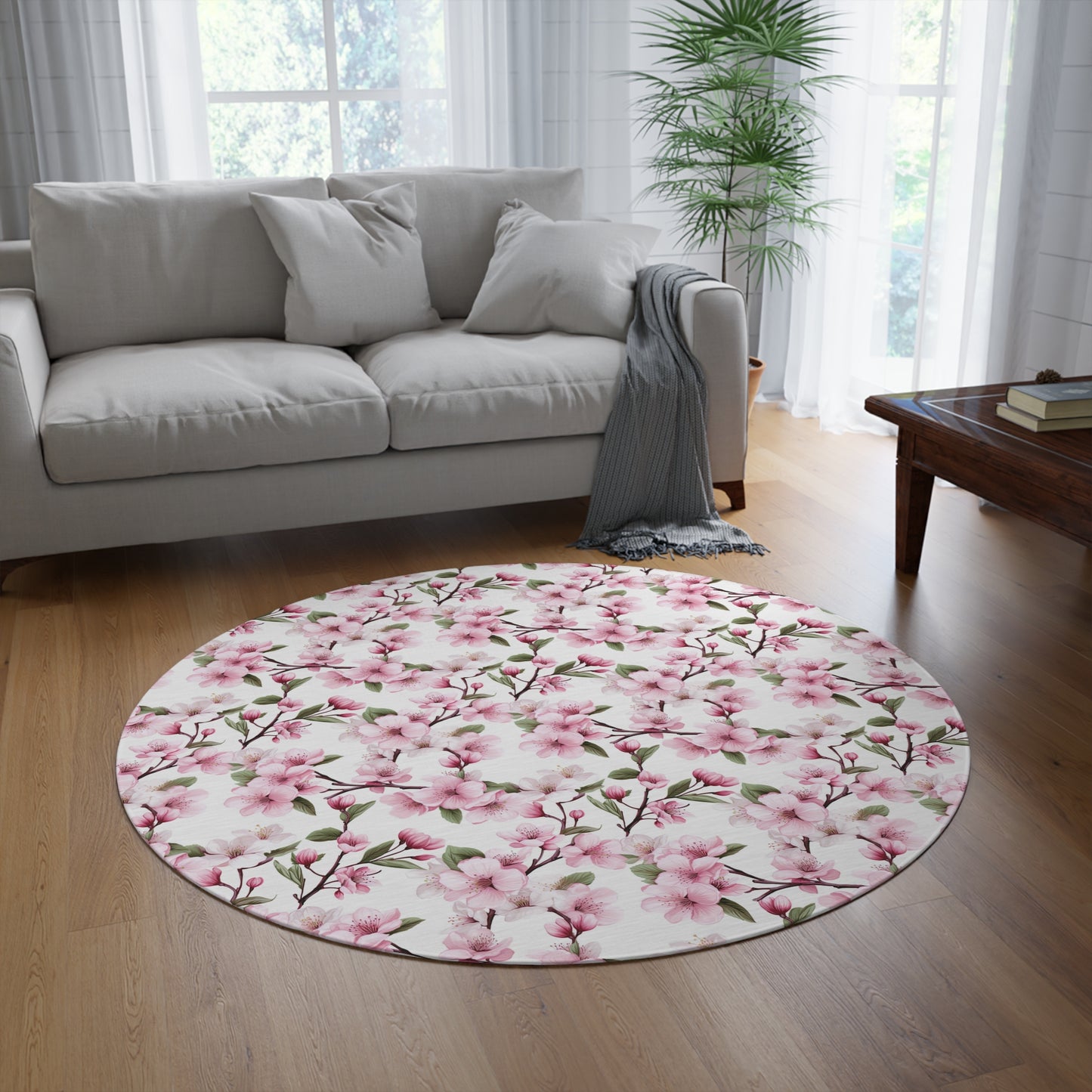 Sakura Cherry Blossom Round Rug
