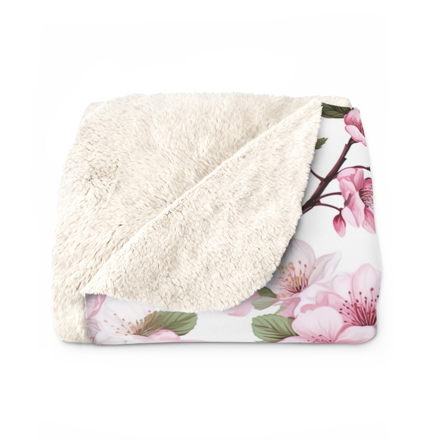 Sakura Cherry Blossom Sherpa Blanket