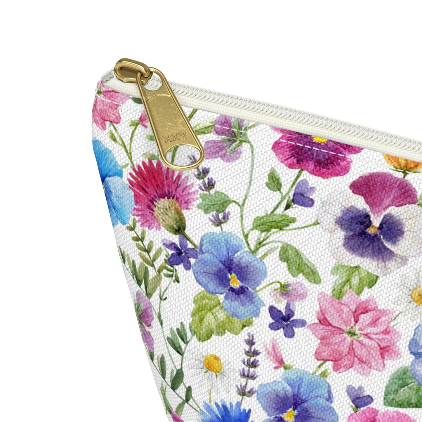 Floral Makeup Bag / Pansy Cosmetic Bag