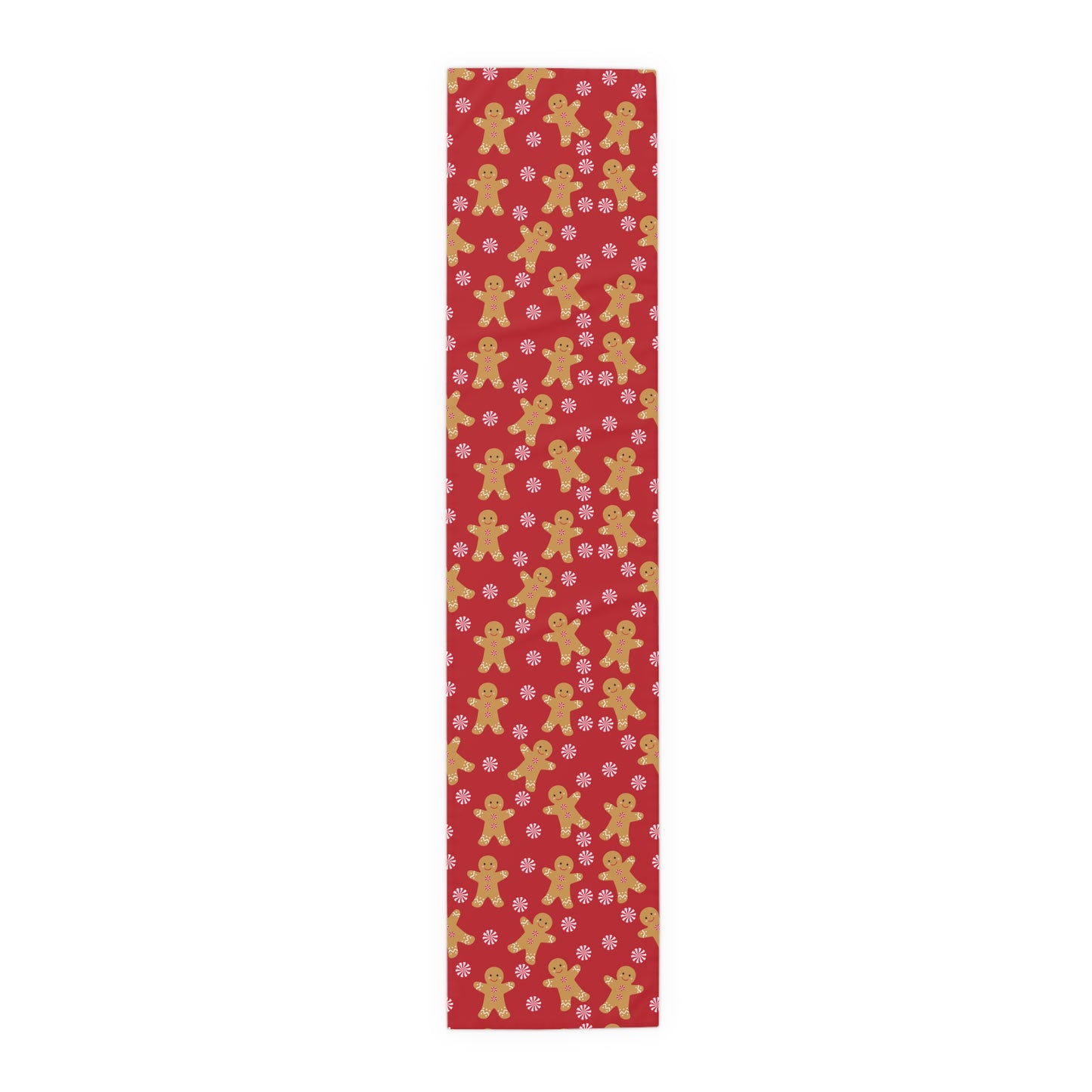 Red Christmas Gingerbread Man Table Runner