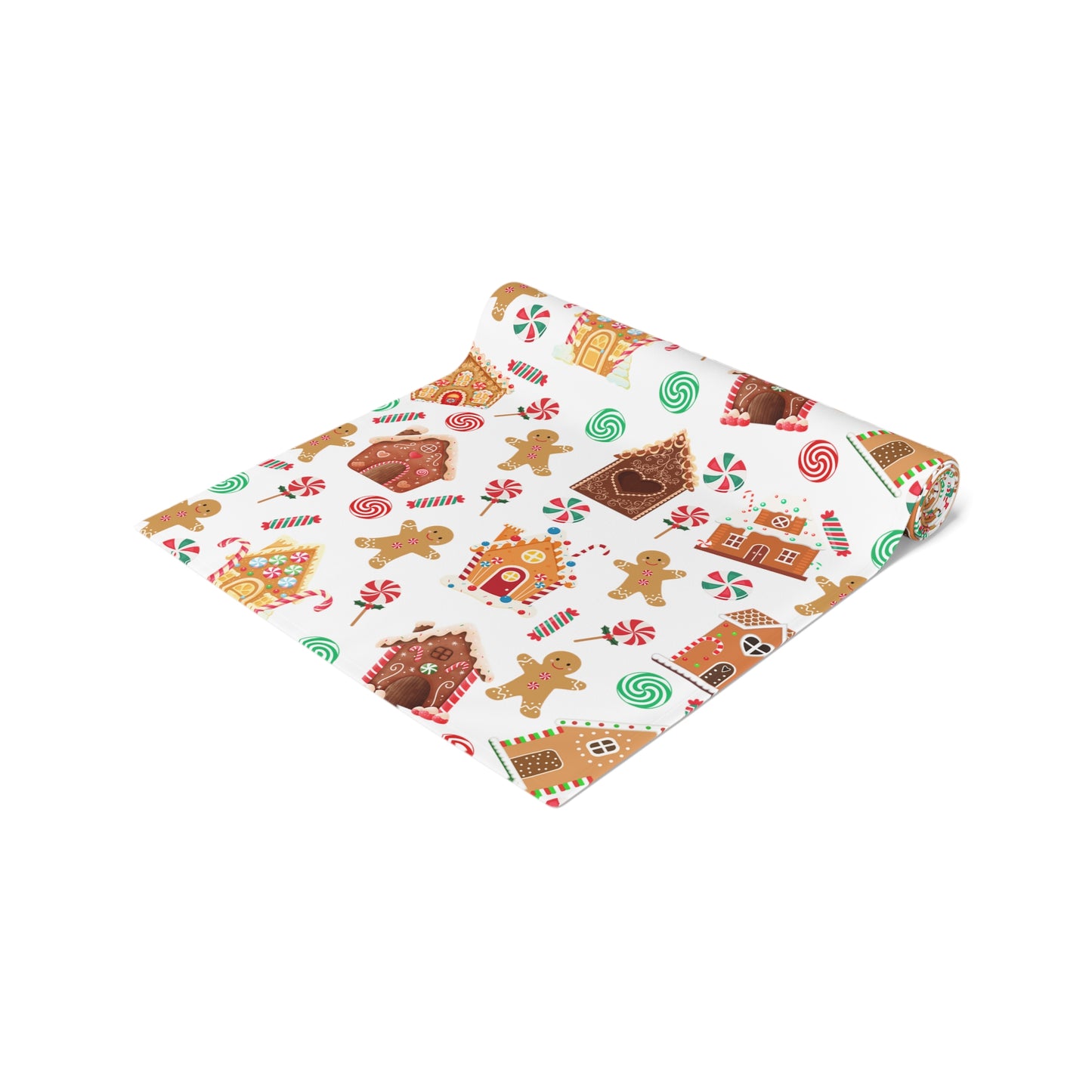Gingerbread House Table Runner / Christmas Candy Decor