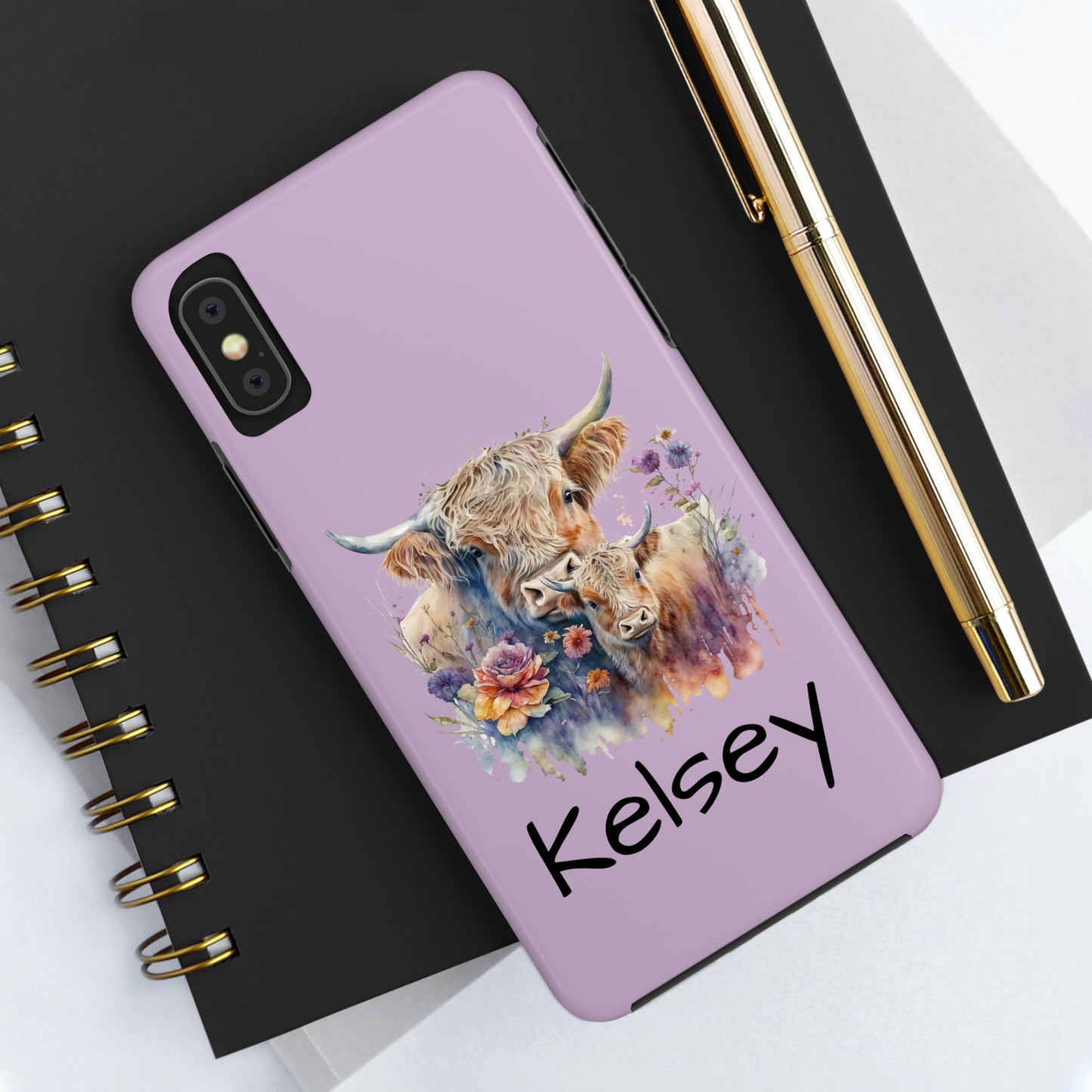 Highland Cow IPhone Case / Personalized Purple Phone Case