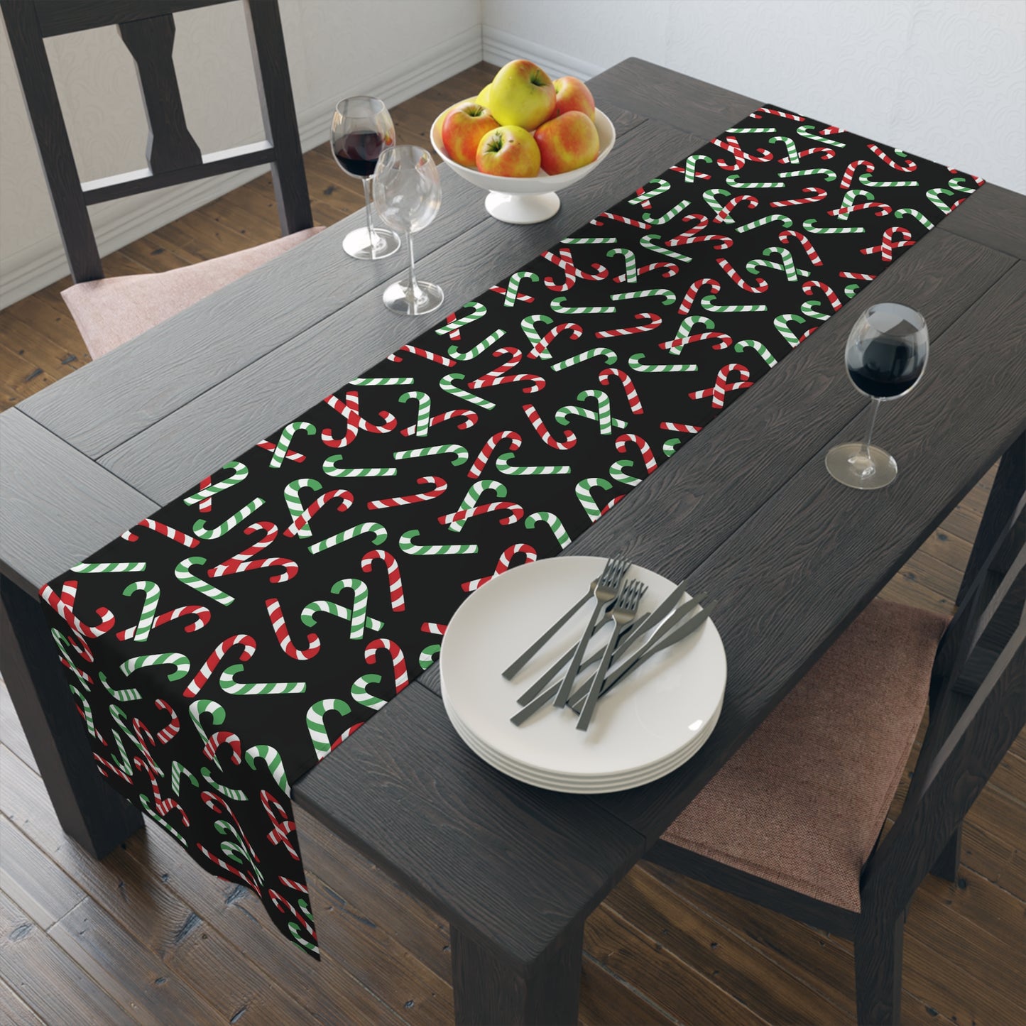 Christmas Candy Cane Table Runner