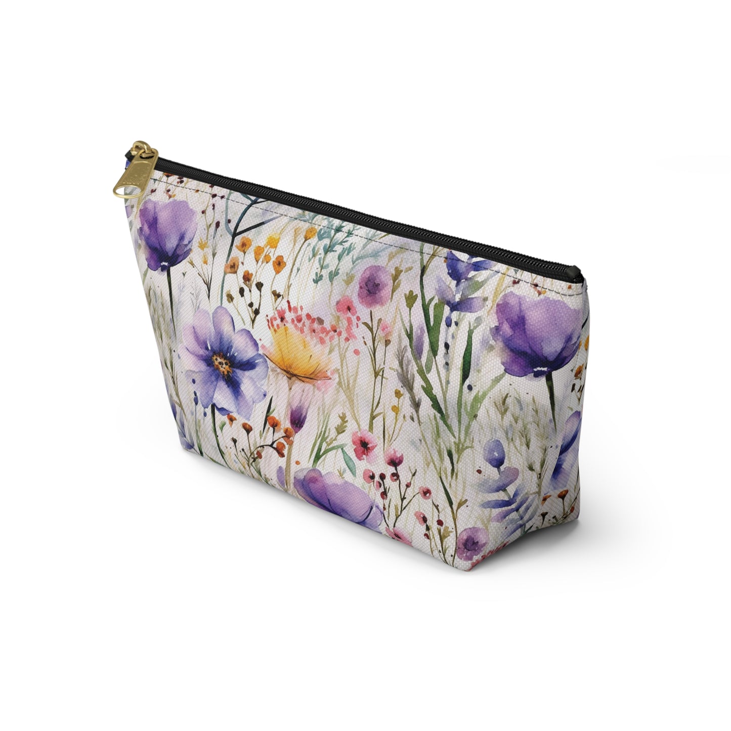 Watercolor Flower Makeup Bag