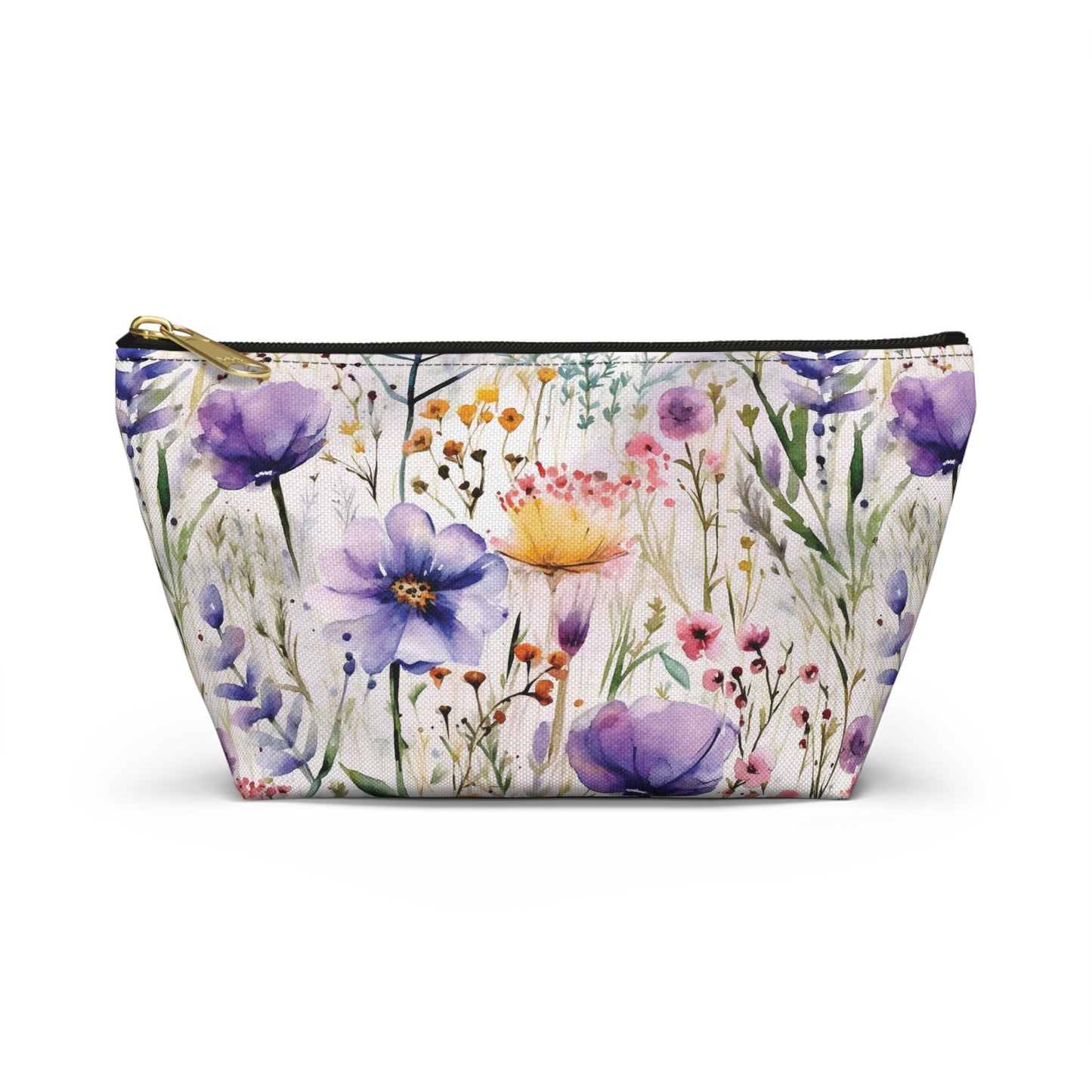 Watercolor Flower Makeup Bag