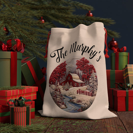 personalized farmhouse christmas santa sack