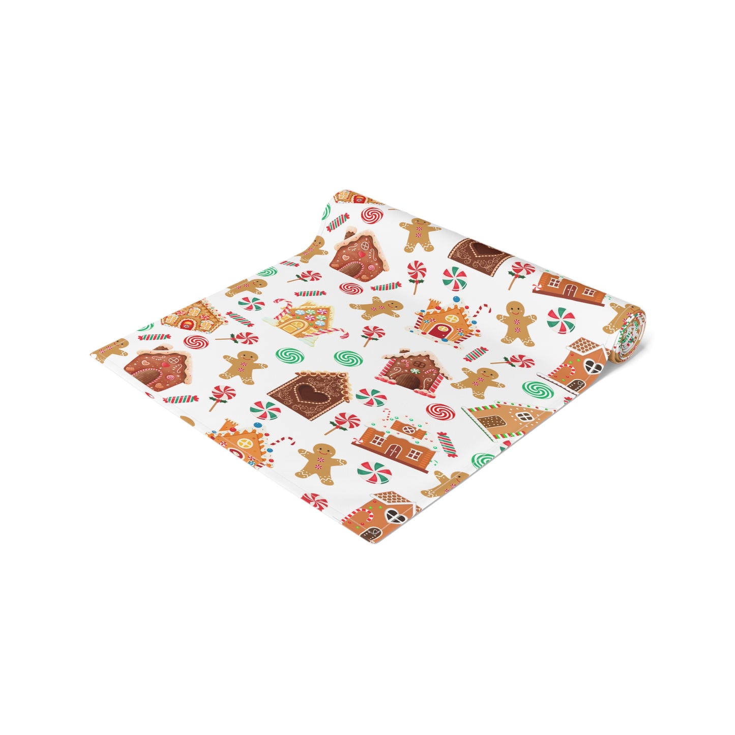 Gingerbread House Table Runner / Christmas Candy Decor