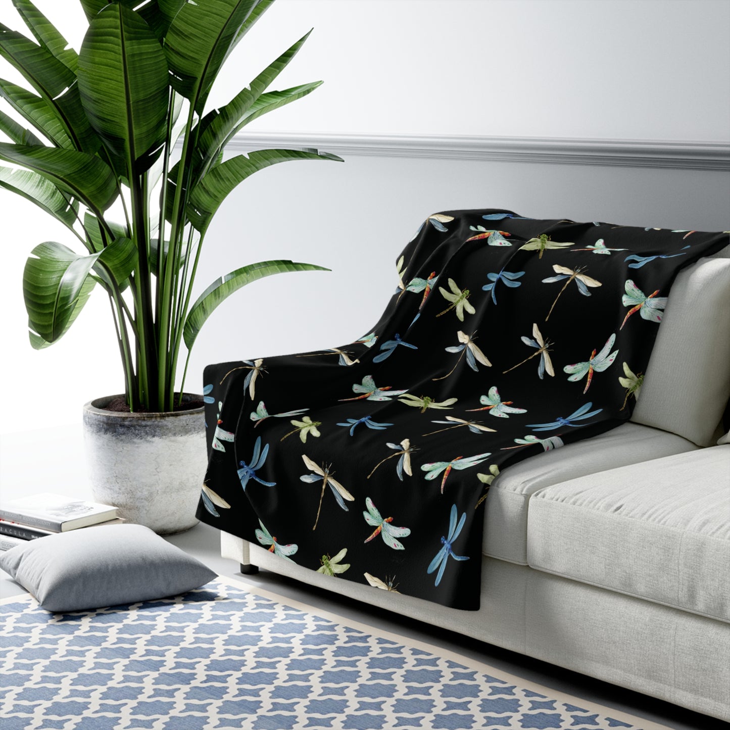 Dragonfly Sherpa Fleece Blanket
