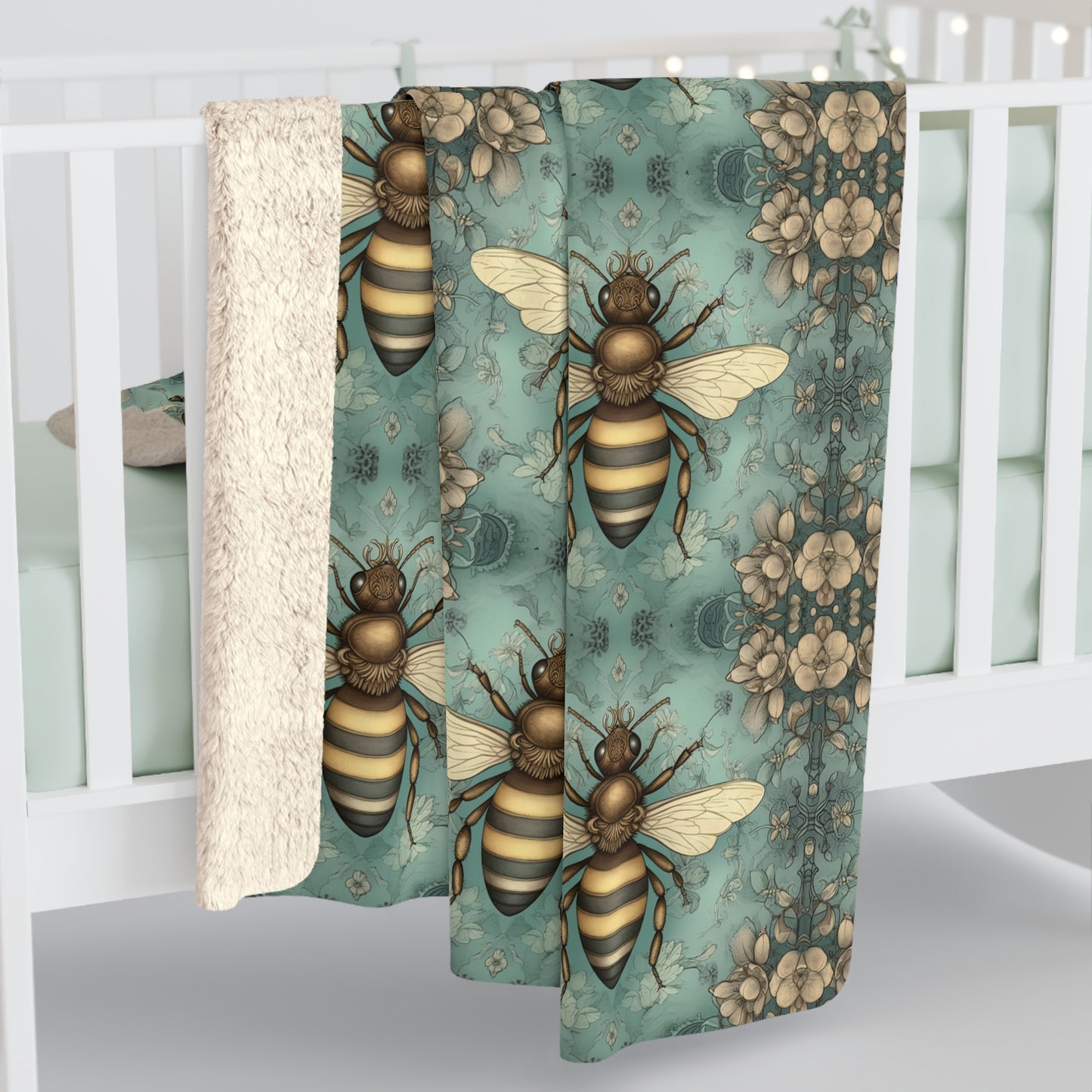 Vintage Honey Bee Sherpa Blanket