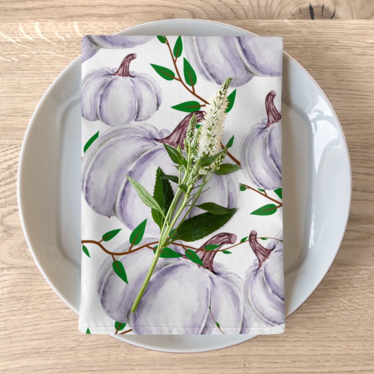 Fall Pumpkin Napkins / Set of 2 Cloth Napkins