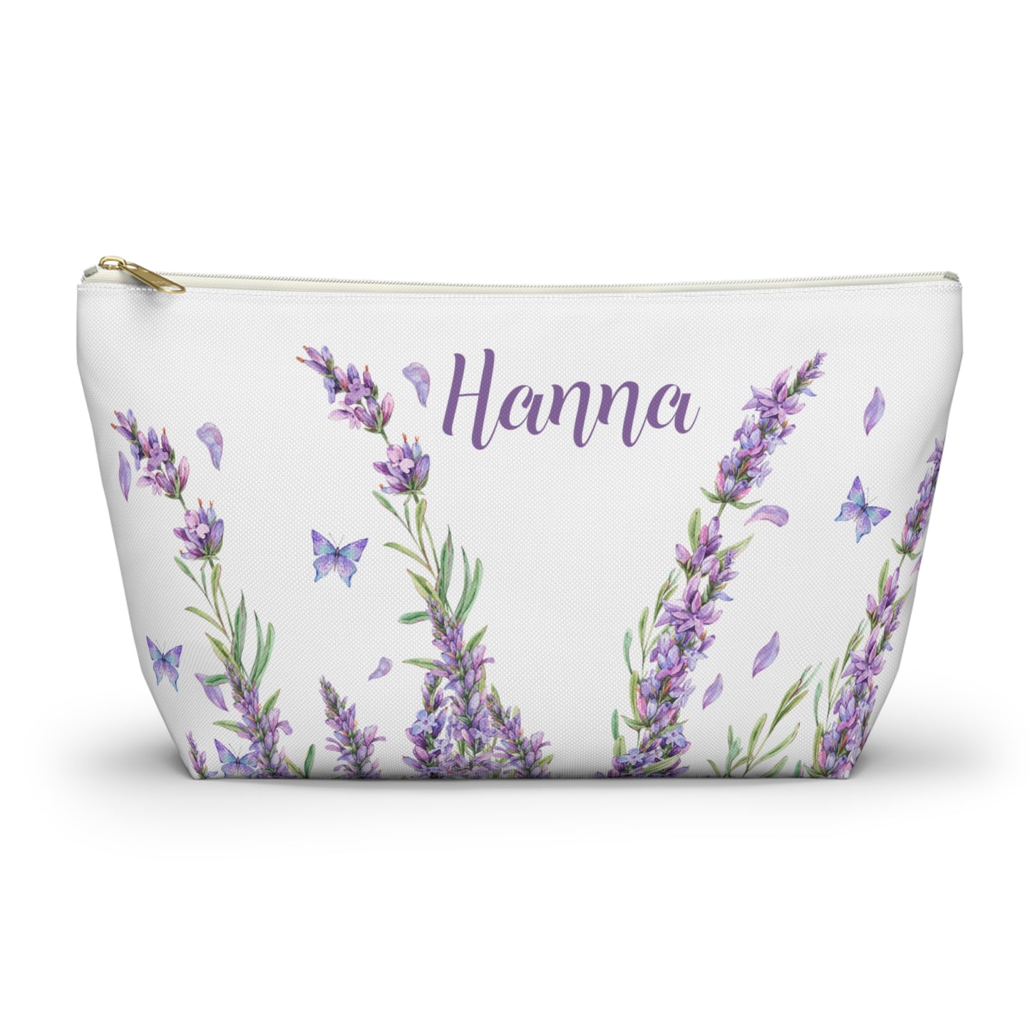 Personalized Makeup Bag / Purple Lavender Cosmetic Bag