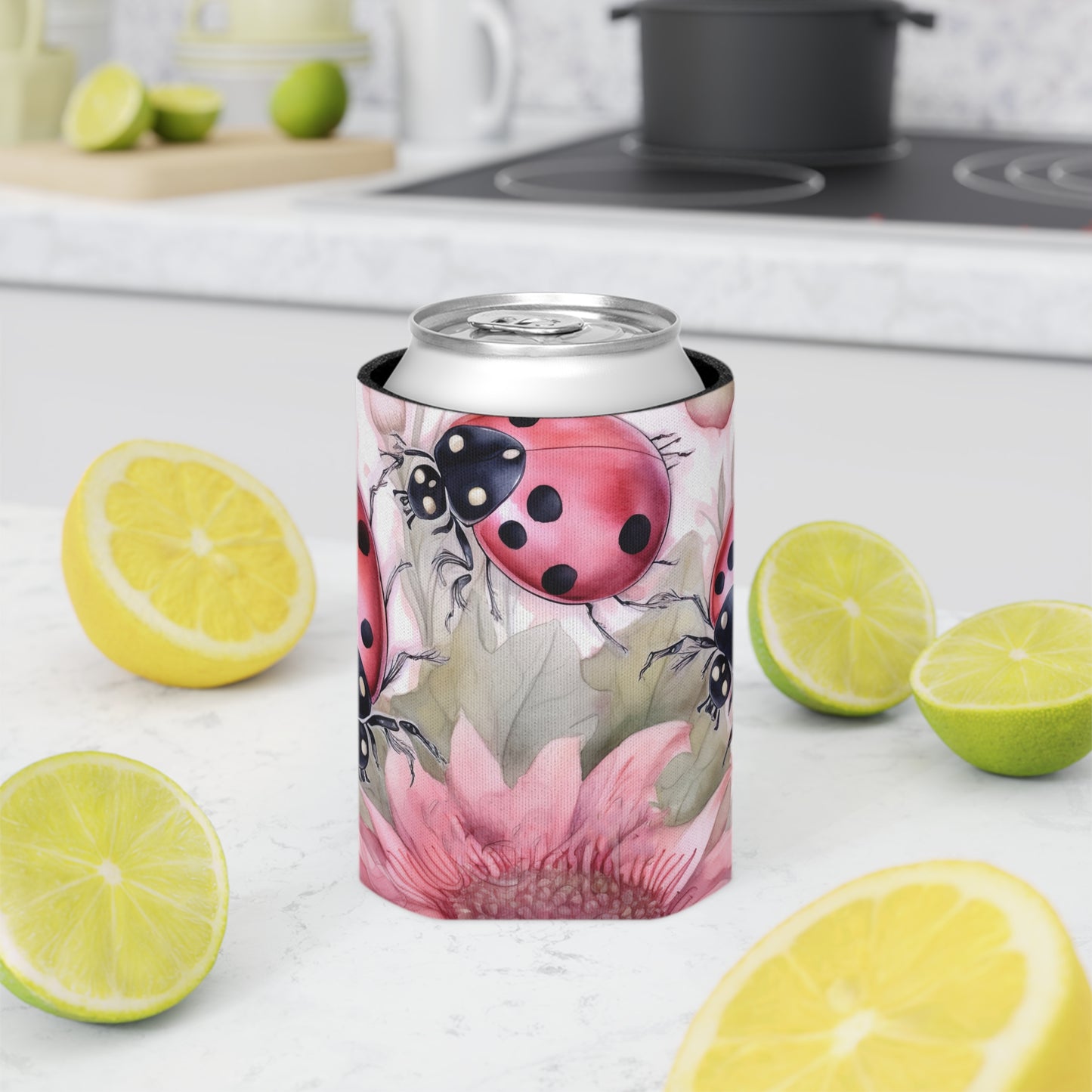 Ladybug Can Cooler, Summer Drink Sleeve