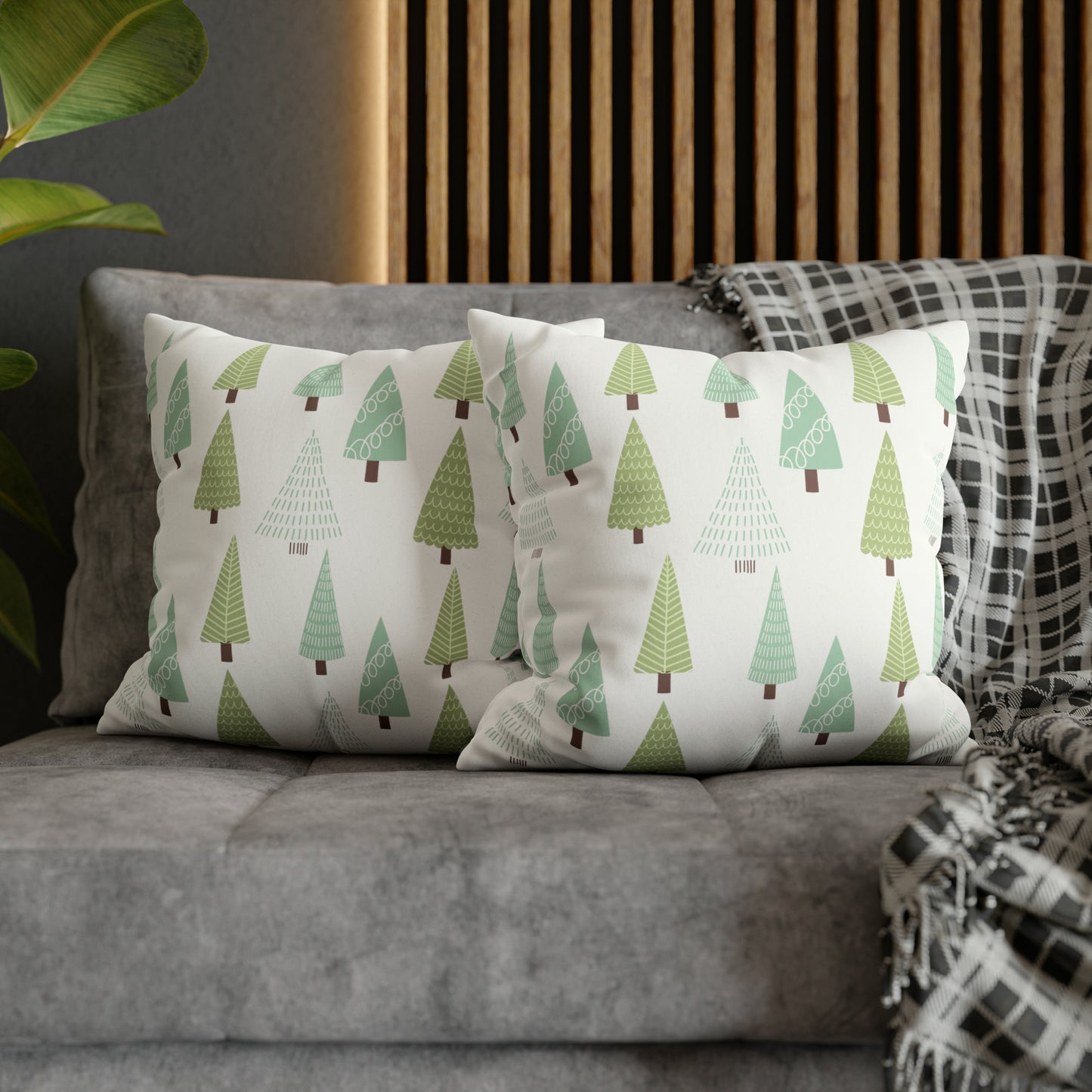 Green Christmas Tree Pillow Case