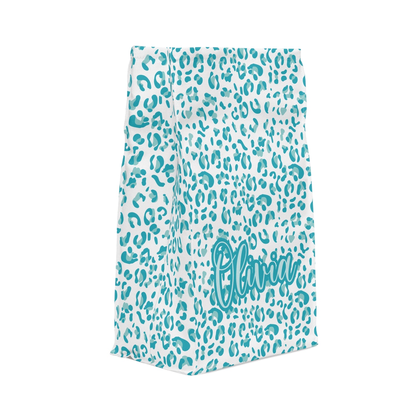 Leopard Print Lunch Bag / Blue Lunch Tote