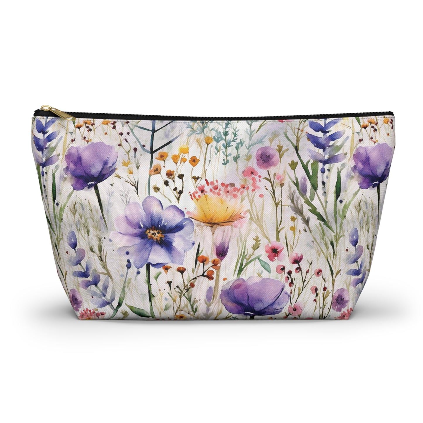 Watercolor Flower Makeup Bag