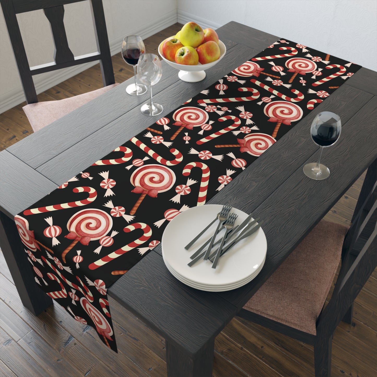 Christmas Candy Cane Table Runner