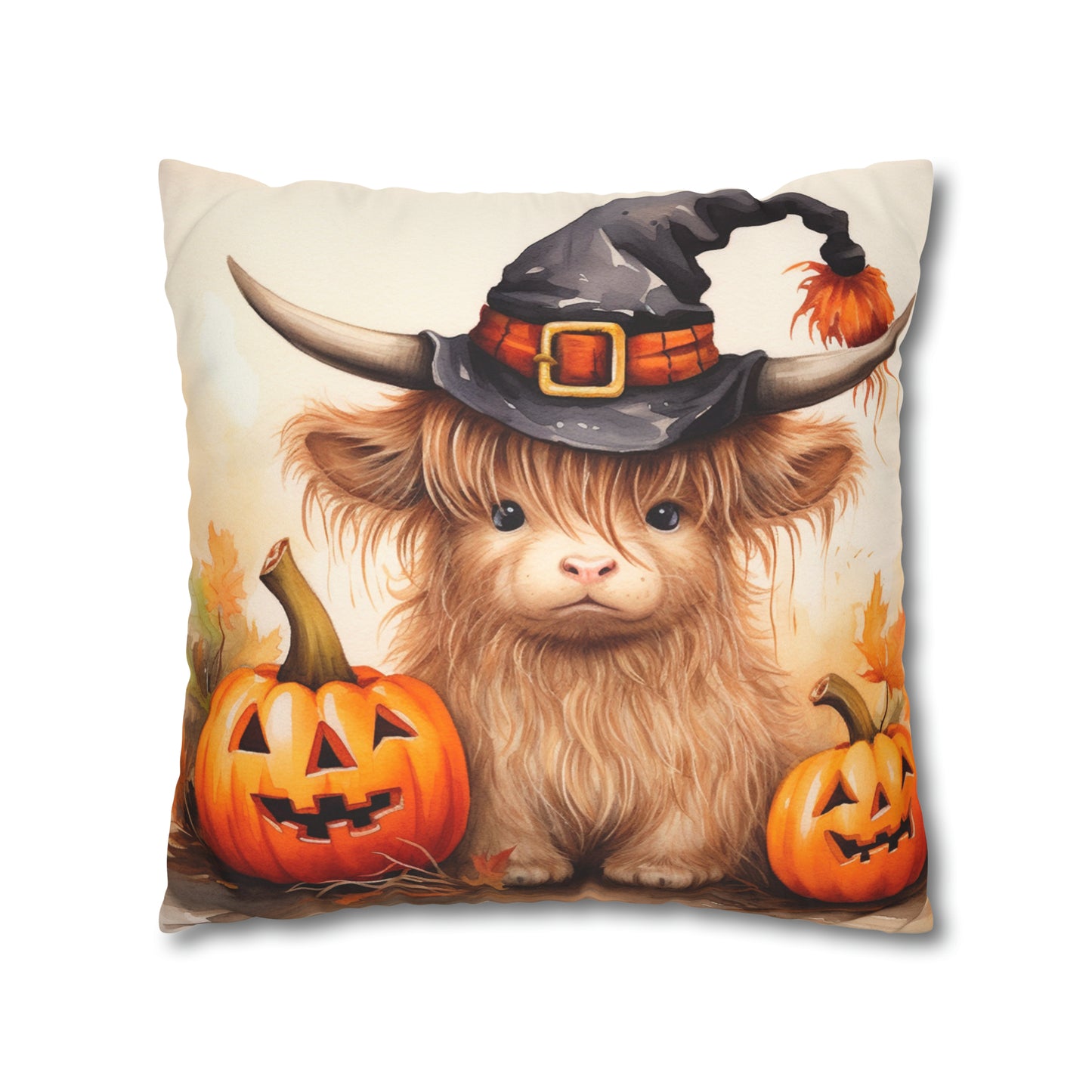 Halloween Highland Cow Pillow Case
