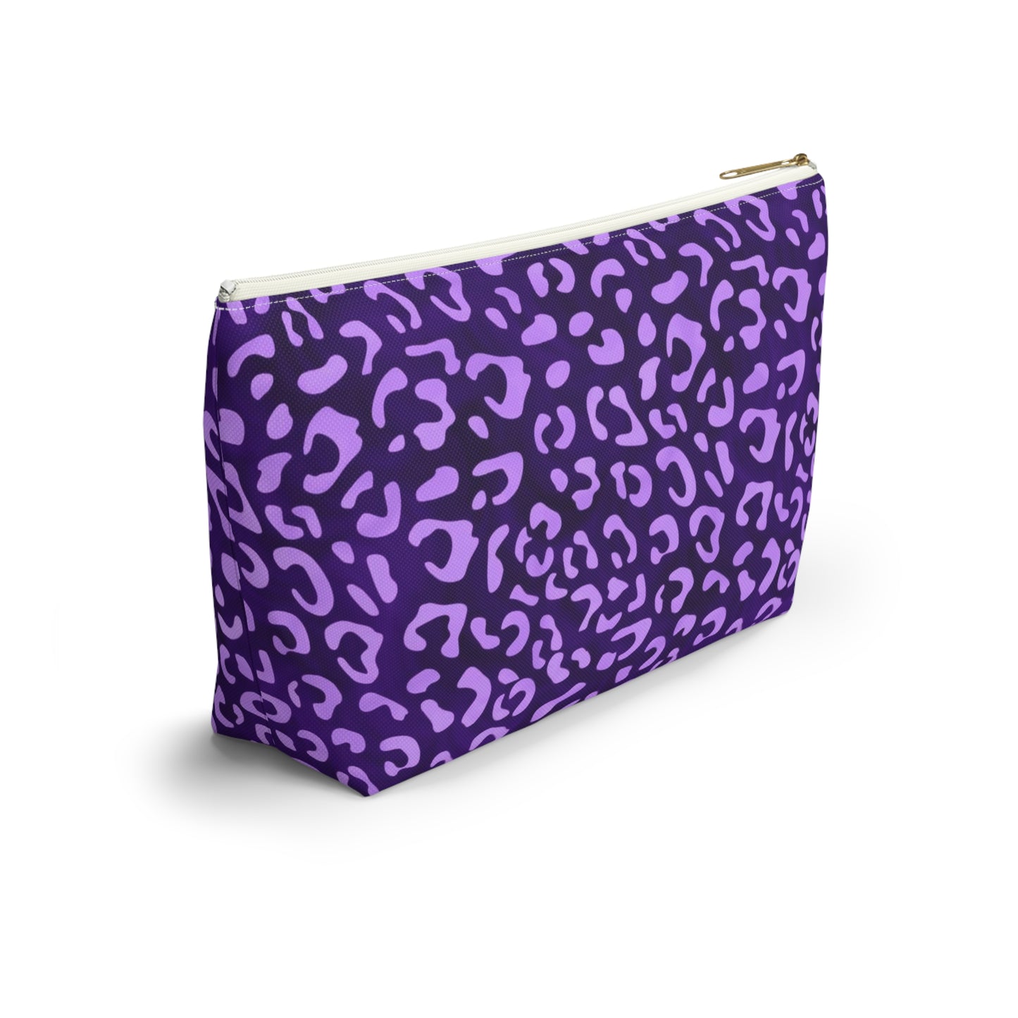 Leopard Print Makeup Bag / Personalized Purple Cosmetic Bag