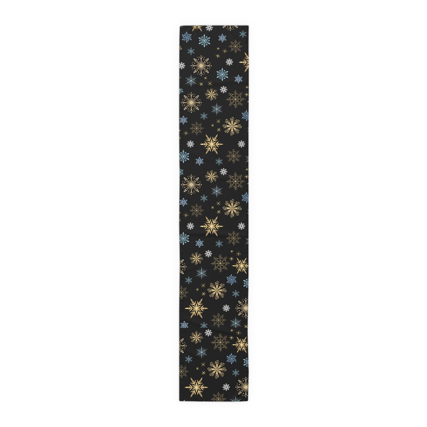 Blue And Gold Christmas Snowflake Table Runner