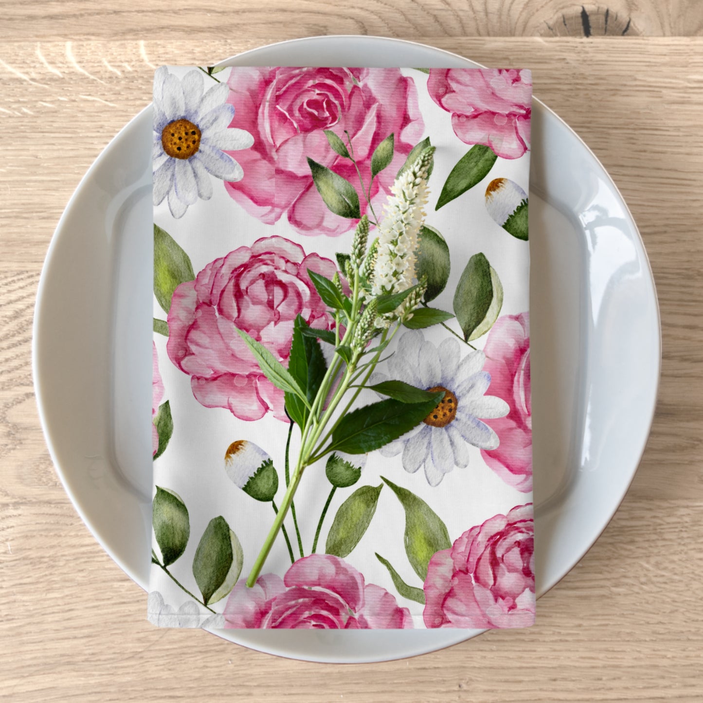 Pink Rose Napkins / Set of 4