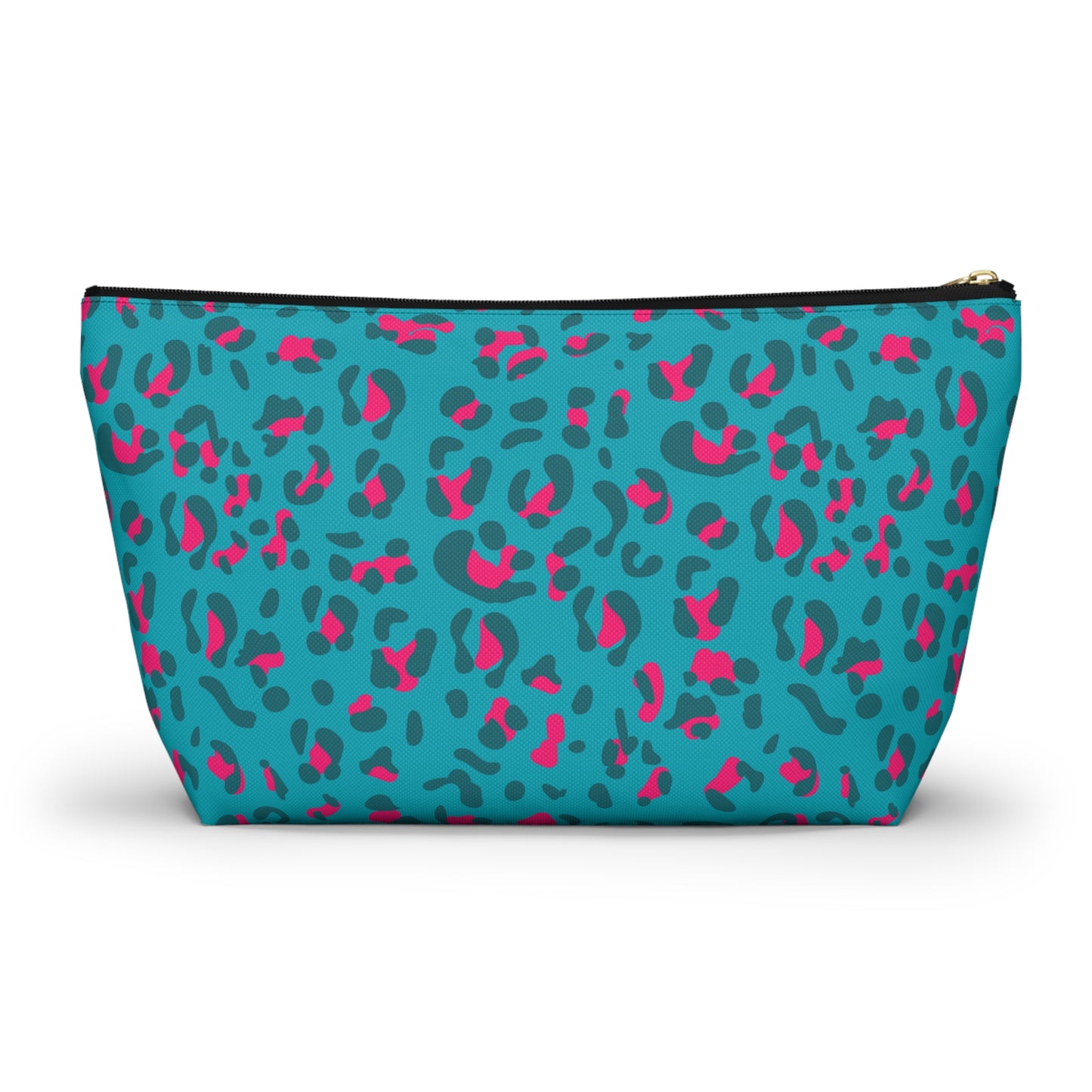 Personalized Blue Leopard Print Makeup Bag