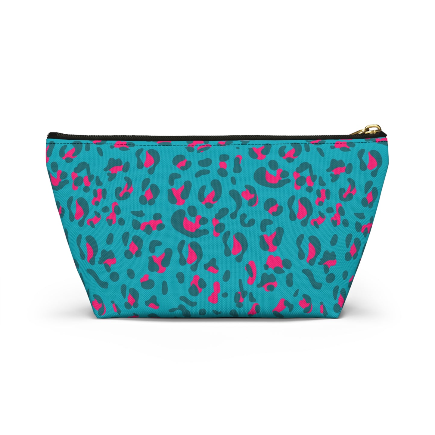Personalized Blue Leopard Print Makeup Bag