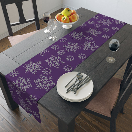 Purple Christmas Table Runner / Snowflake Table Runner