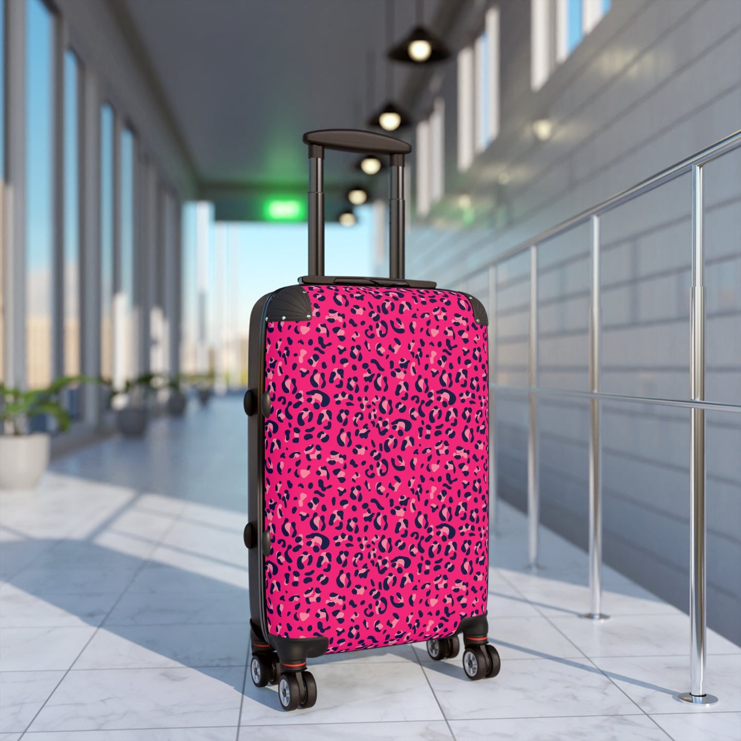 Pink Leopard Print Suitcase / Leopard Print Luggage