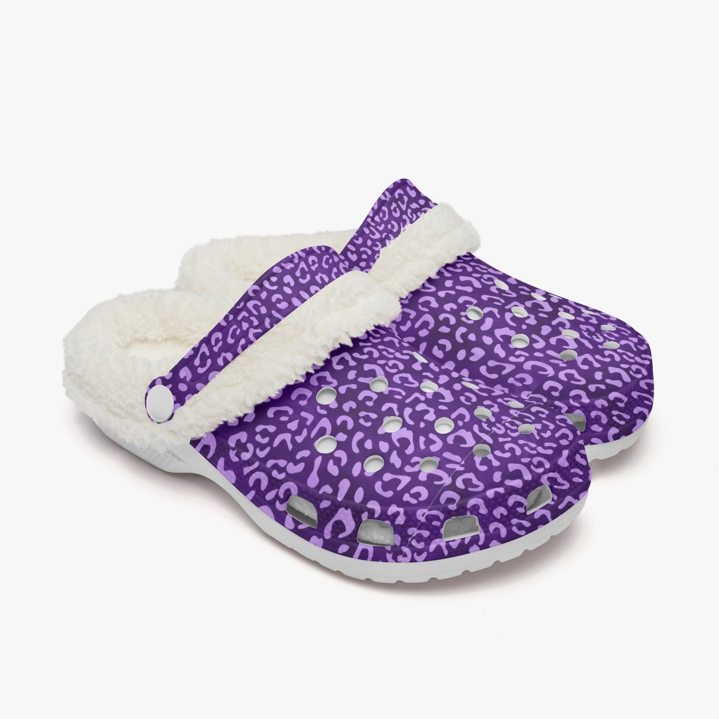 Girl's Purple Leopard Print Clogs