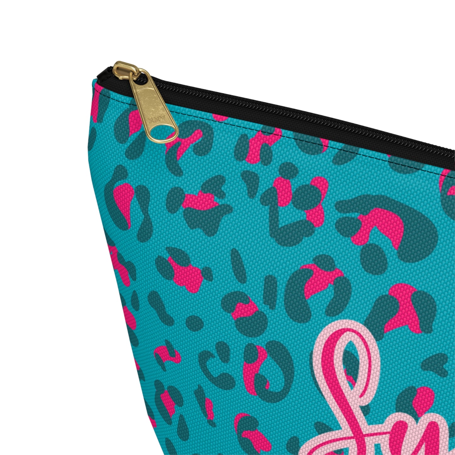 Personalized Blue Leopard Print Makeup Bag
