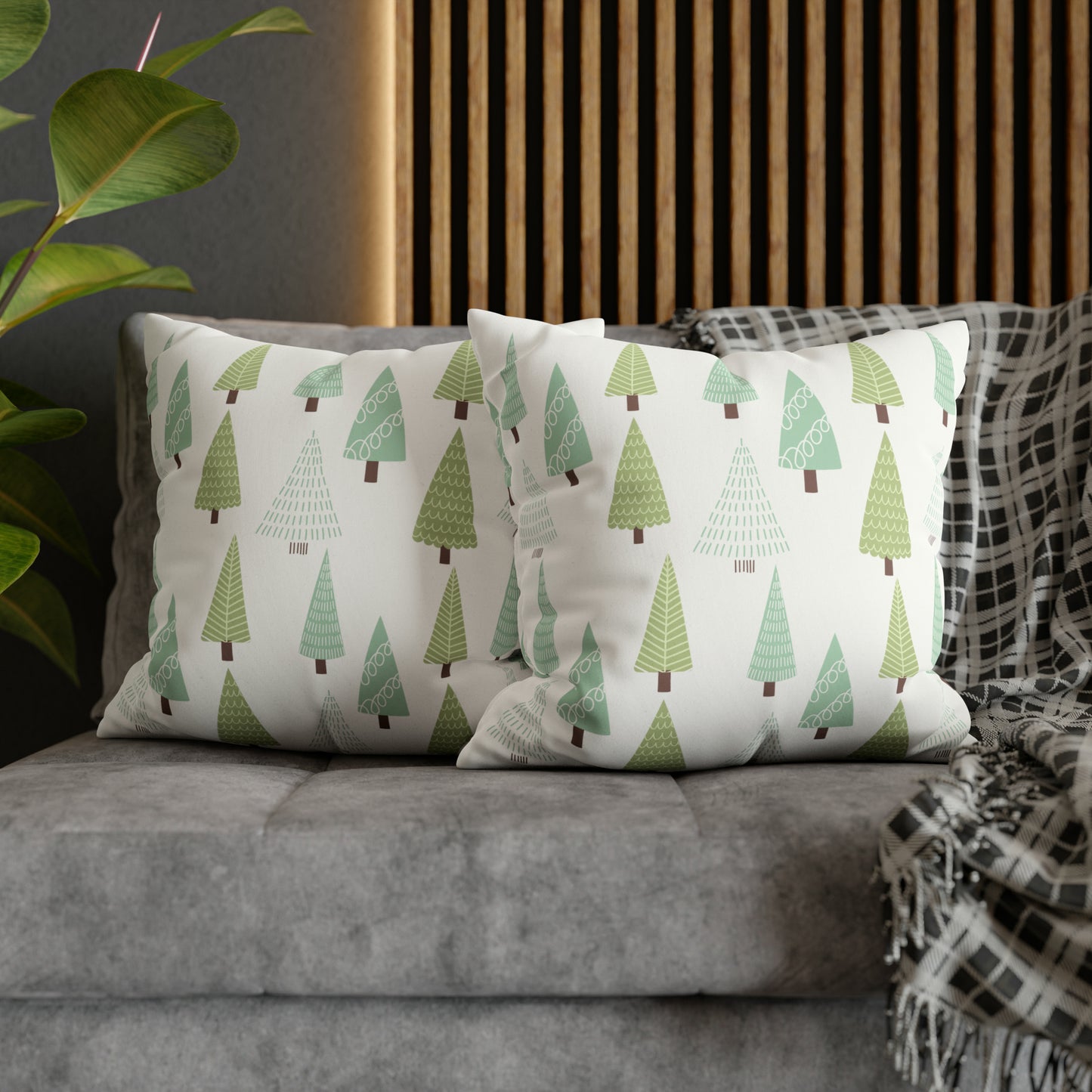 Green Christmas Tree Pillow Case